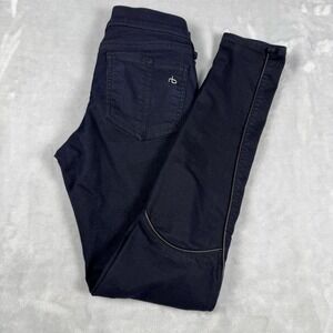 Rag And Bone Jeans Womens Size 25 Midnight Blue Skinny Lambs Leather Piping